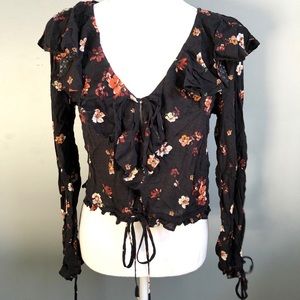 Black Floral Top